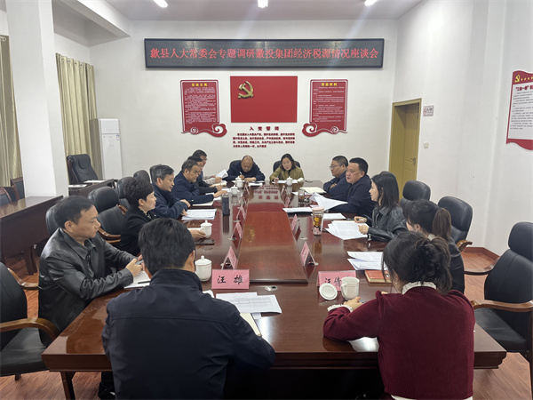 4月7日，縣人大常委會主任梅代軍帶隊(duì)專題調(diào)研徽投集團(tuán)經(jīng)濟(jì)稅源情況，集團(tuán)洪董、葉總、方總參加調(diào)研座談。.jpg