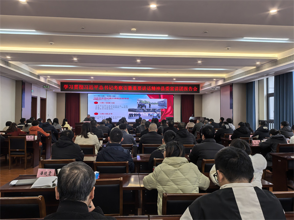 12月10日上午，學(xué)習(xí)貫徹習(xí)近平總書(shū)記考察安徽重要講話精神縣委宣講團(tuán)報(bào)告會(huì)在集團(tuán)召開(kāi)，集團(tuán)領(lǐng)導(dǎo)班子成員、各子公司班子成員及集團(tuán)本部全體職工參加。.jpg